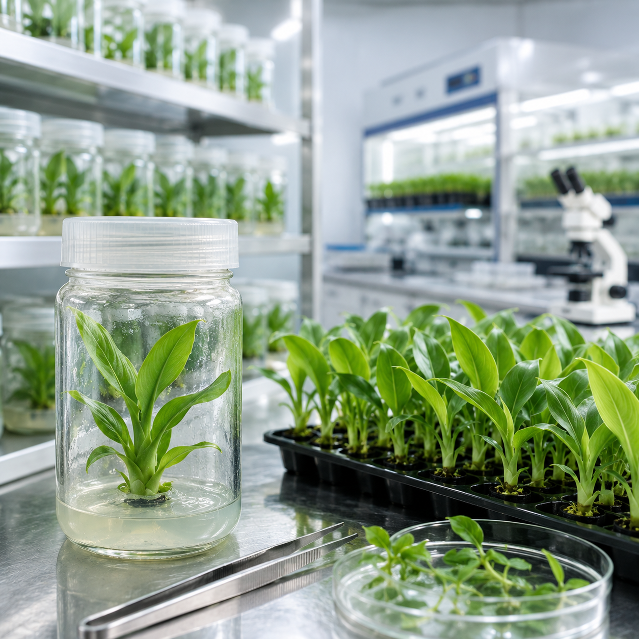 Tissue culture lab and plant propagation